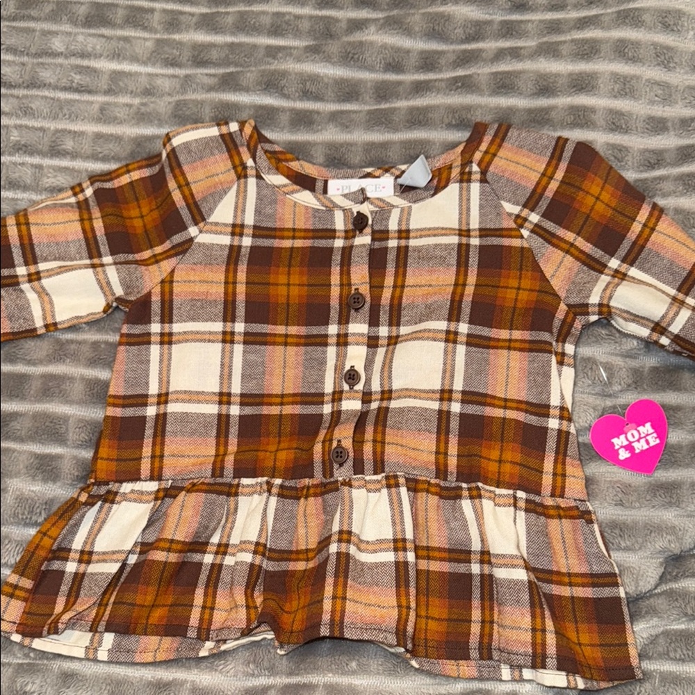 Kids Plaid Shirt - Brown and Orange